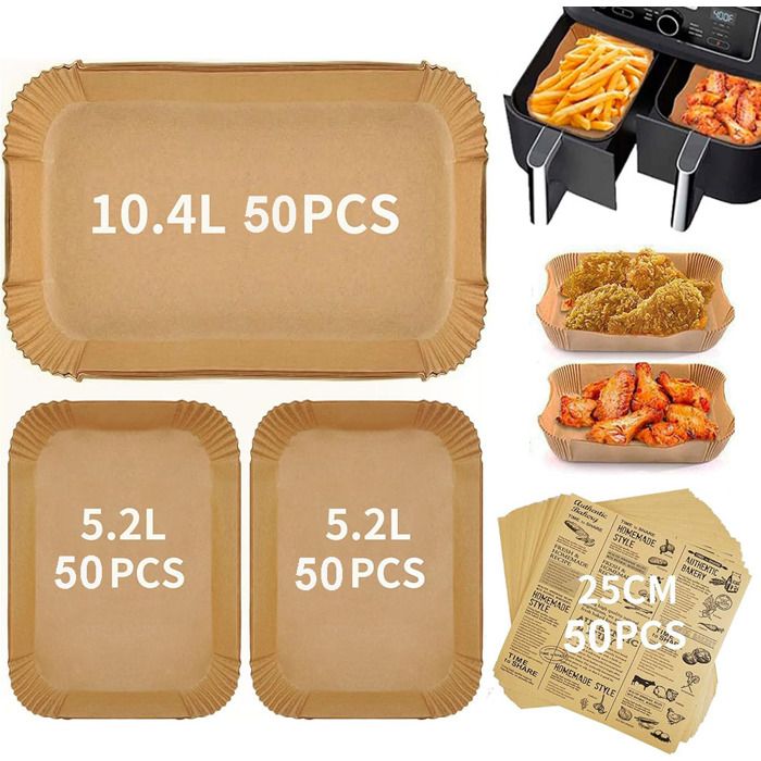 Backpapier - Marsee - 200 Stück Backpapier-einlagen - 10,4 L Und Dual Zone 5,2 L Pergamentpapier