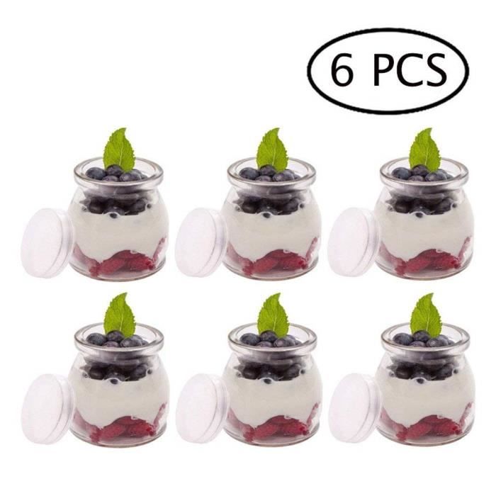 Glasbehälter – 6er-set Joghurtbecher – 200 Ml – Inklusive Deckel – Ideal Für Desserts