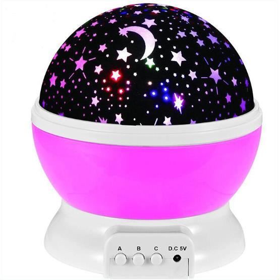 Nachtlicht – Kinder – Sternenprojektor – Led – Rosa – Schlafzimmerdekoration
