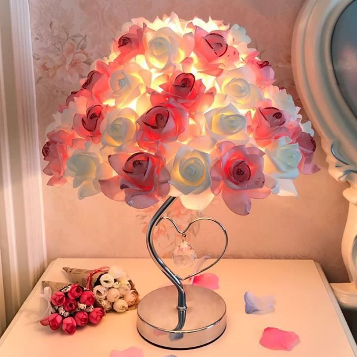 Dekorative Lampe – Rosa Herzförmige Blumenlampe – 35 X 35 X 40 Cm – Für Den Innenbereich