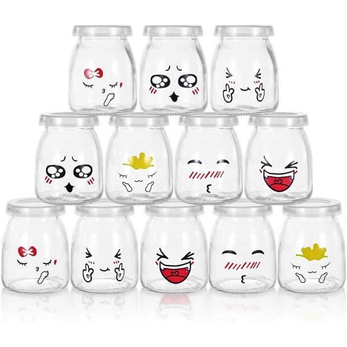 Joghurtbecher – Marsee – 12 Stück – Glas – 150 Ml – Inklusive Deckel