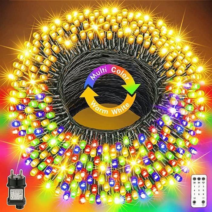 Lichterkette – Led – 50 M – 400 Leds – Wasserdicht – Mehrfarbig + Weiß