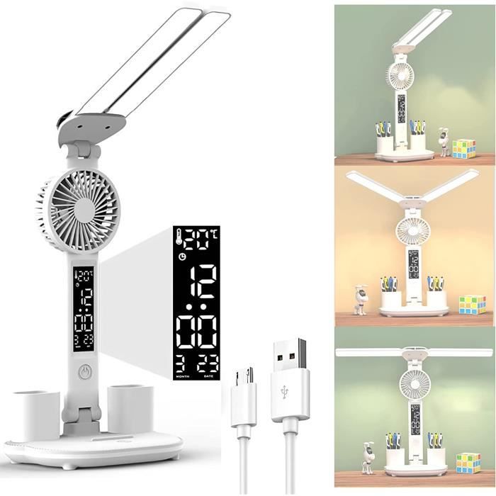 Led-schreibtischlampe – Nicht Spezifiziert – Doppelkopf – 3200 Mah – Faltbar – Mit Lüfter