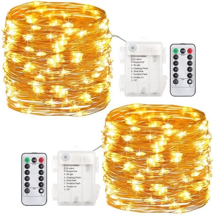 Lichterkette - Amoune - 20 M - 200 Leds - Fernbedienung - Warmweiß - 8 Modi