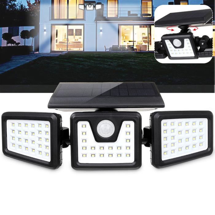 Neufu 70 Led Solar-wandleuchte Mit Bewegungsmelder, Wasserdicht, Für Die Gartenbeleuchtung, 3 Leuchten