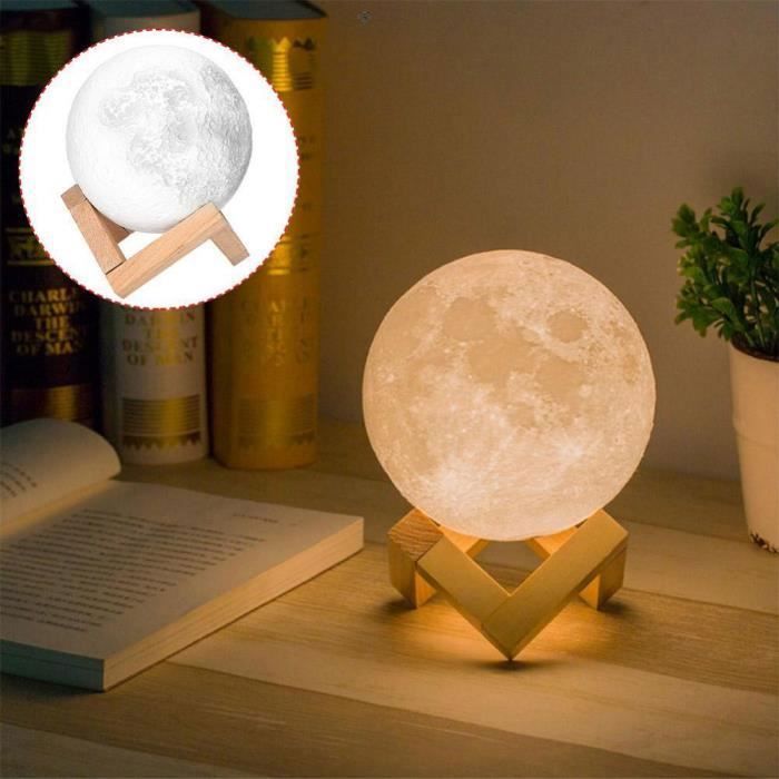 Mondlampe – Touch-steuerung – 18 Cm – 2 Farben – Usb-aufladbar – Led