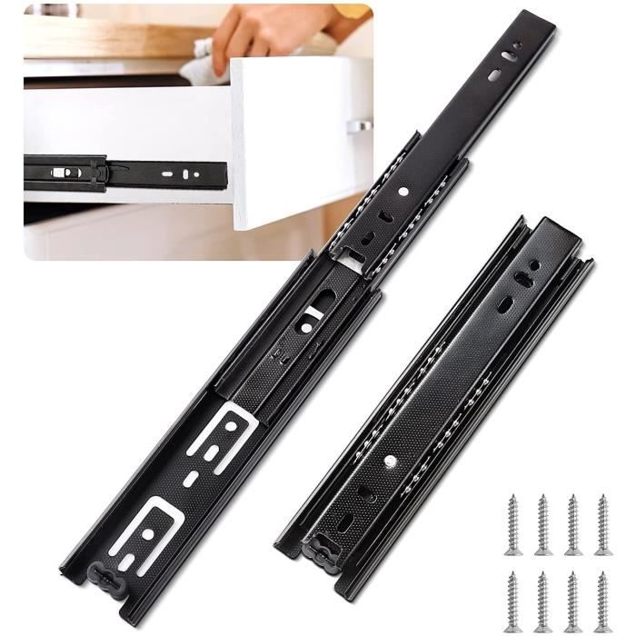 Schubladenschienen – Amoune – 2er-pack – 200 Mm – Tragkraft 45 Kg – Schwarz