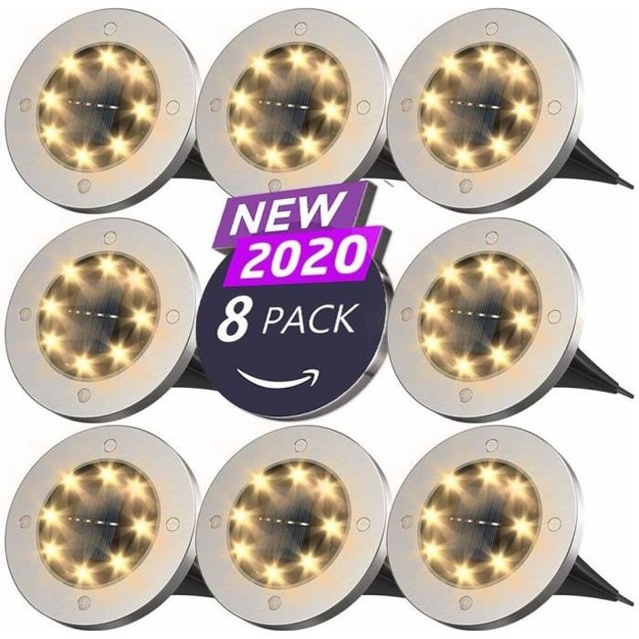 Solarlampe – Outad – 8 Leds – Wasserdicht – Solarbetrieben – Garten