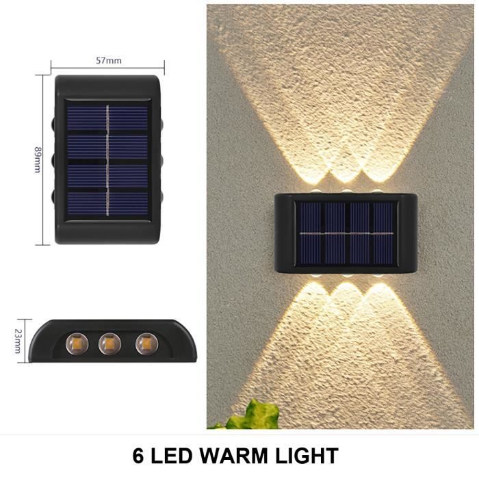 Solar-wandleuchte – 6 Leds – Wasserdicht – Gelb