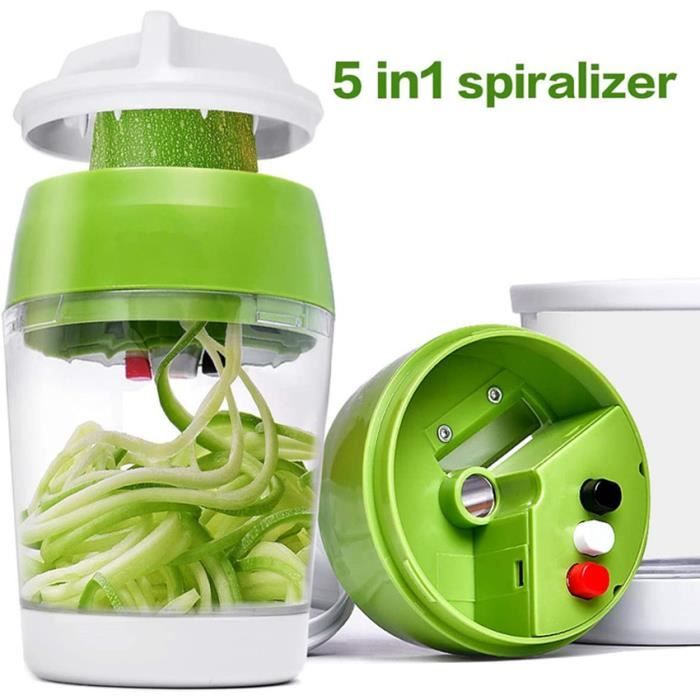 5-in-1 Spiral-gemüseschneider, Gemüsespiralschneider, Spaghetti-schneider Für Karotten Und Gurken, Küchenmandoline