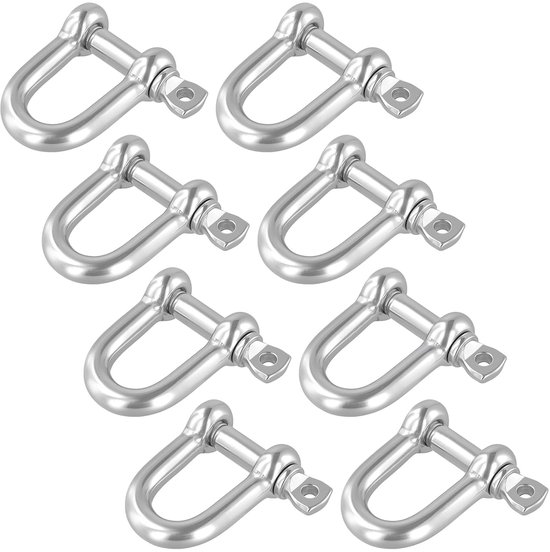 10 Stück D-ring-verschlüsse Aus Edelstahl, Silberfarben, Für Ketten Und Seile