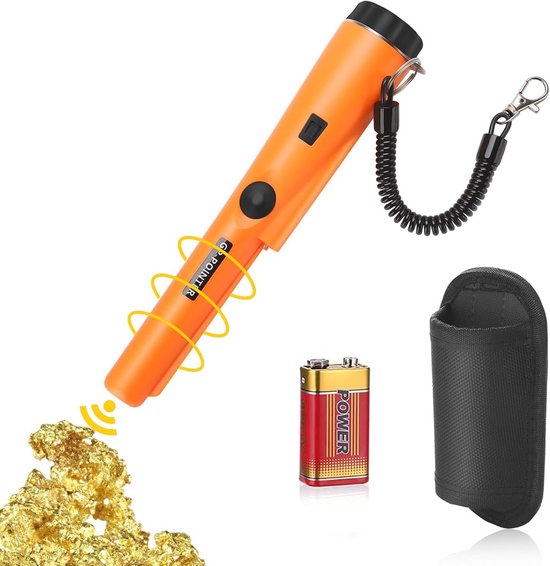 Tragbarer 360° Metalldetektor, Wasserdicht (ip66) Integrierte Led Anzeige/alarmleuchte 9 V Batterie Zur Suche Nach Goldmünzen, Artefakten Und Sch