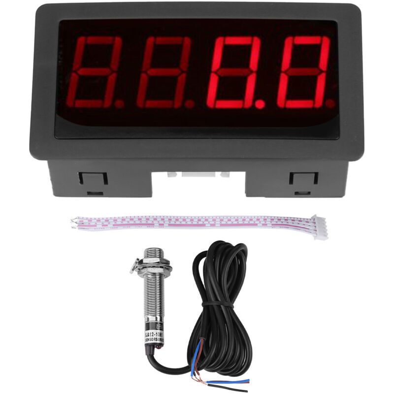 4-stelliger Led-digital-drehzahlmesser, Drehzahlmesser-panel Mit Npn-sensor-effekt Und Näherungsschalter (rot).