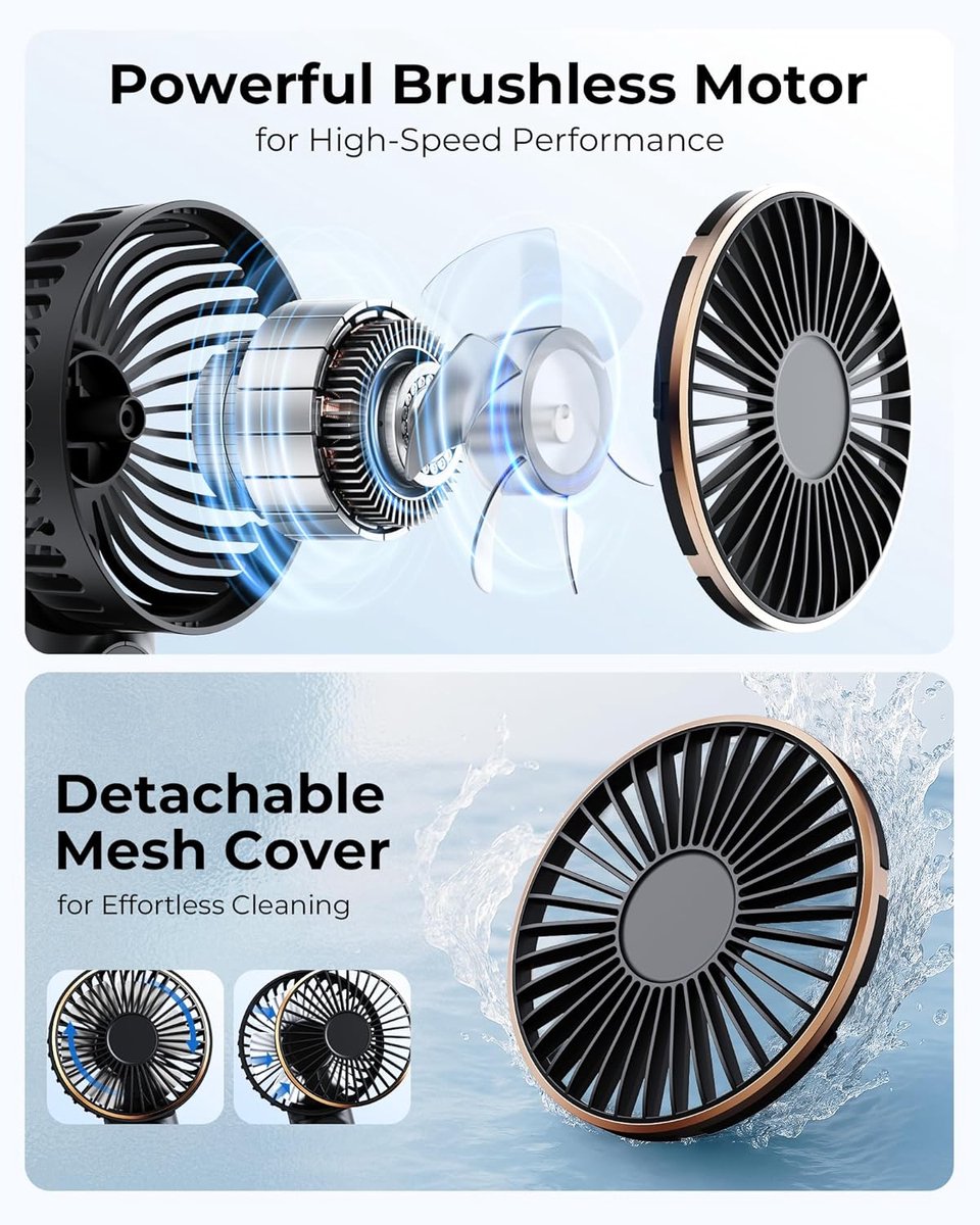 Nackenventilator – Tragbarer Handventilator – Wiederaufladbarer 3600-mah-akku – 180° Verstellbar, 6 Geschwindigkeitsstufen – Leiser Ventilator Mit Powerbank-funktion – Faltbar – 1 Stück