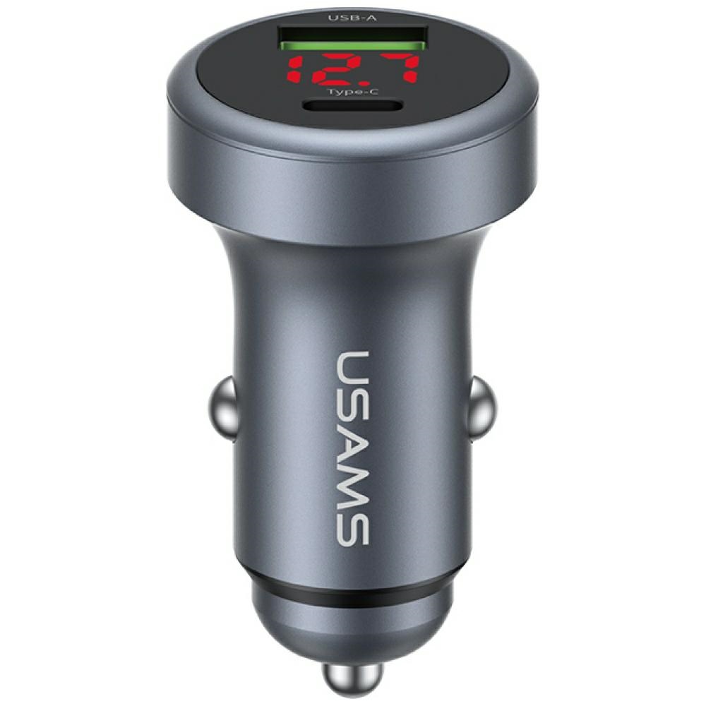 Usams Cc327 Aluminium-autoladegerät 45w Usb-a Usb-c Anlaufschutz