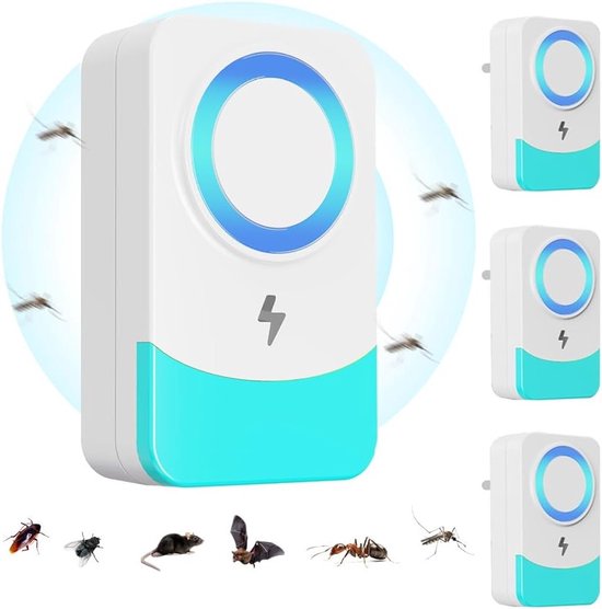4 Teiliges Ultraschall Schädlingsbekämpfungsset, Effektives Mittel Zur Abwehr Von Mücken, Insekten Und Anderen Schädlingen In Innenräumen, Gegen