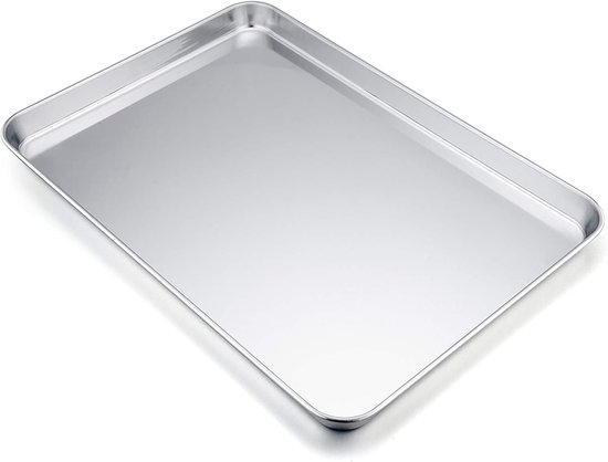 Backblech Aus Edelstahl – 40 X 30 X 2,5 Cm – Silber