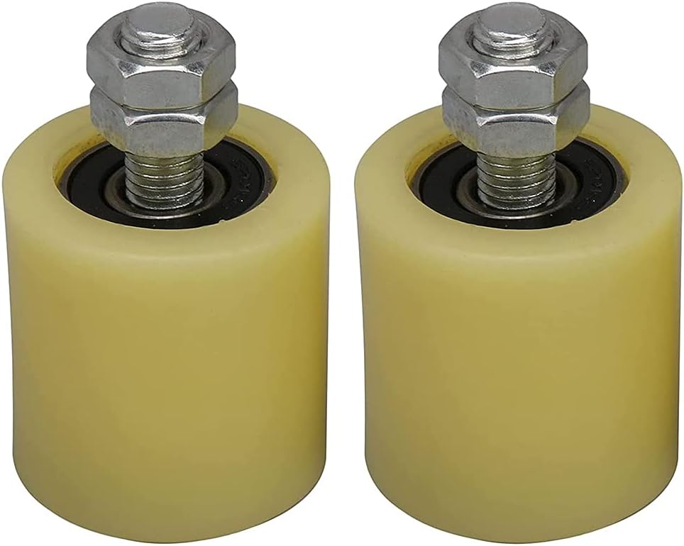 2 Pieces 48 X 50 Mm Yellow Silver Nylon Steel Flat Wheels Bearing Guide Wheel 6201 Screw For Electric Door Sliding Gate