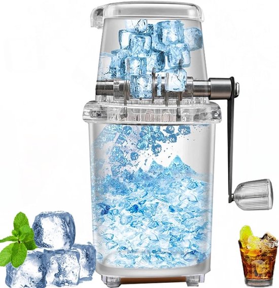 Manueller Eiscrusher – Rotierend, 1,25 L, Für Cocktails, Slush-eis, Eistee Und Kaffee