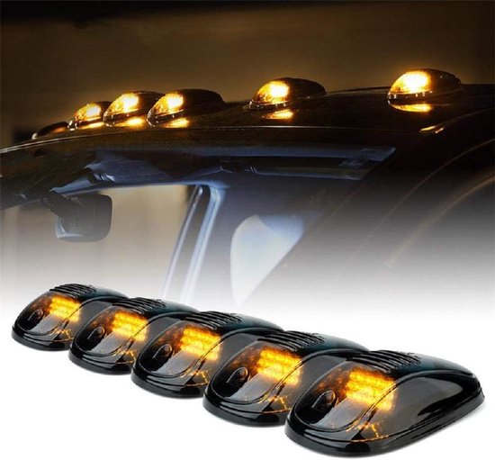 5er-pack Led-dachleuchten Mit Schalter – Orangefarbene Kabinenmarkierungsleuchten Für Suvs Und Lkws, 12 V, Wasserdicht, Mit Komplettem Montagesatz