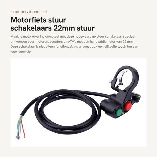 Dailygoods – Motorrad-lenkerschalter – 22-mm-lenkerschalter – Scheinwerfer Und Blinker – Schwarz – Komfortable Bedienung – Geeignet Für Motorräder, …