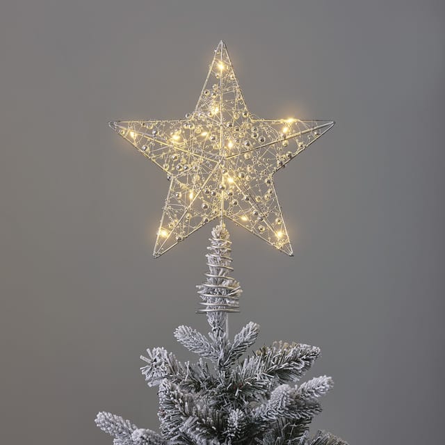LED-Stern Weihnachtsbaumspitze silber