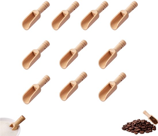 10 Stück, Mini-holzlöffel, Kaffeebohnen-holzlöffel, Mini-gewürzlöffel Aus Holz, Küchenutensilien, Badesalzlöffel, Gewürzlöffel 7,6 Cm X 2,3 Cm