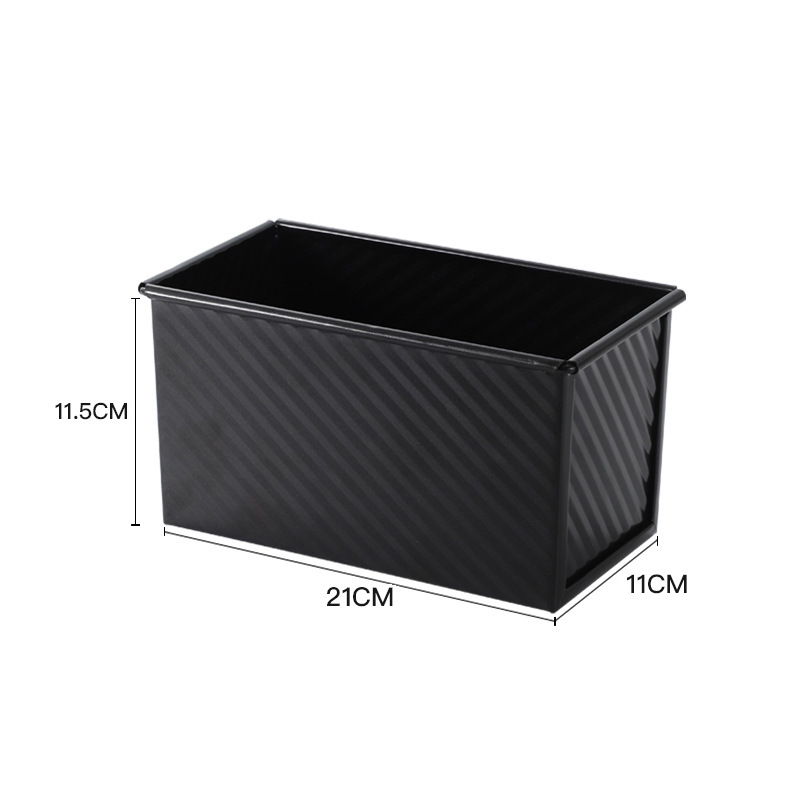 Toastbox Aus Goldfarbenem, Gewelltem Kohlenstoffstahl Mit Deckel, Brotform, Toastform Zum Backen Von Kuchen (schwarz 450 G)