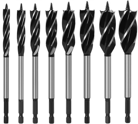 Holzbohrer Set 8 Teiliges Set Aus Hochfestem Stahl Für Die Holzbearbeitung (10 Mm, 12 Mm, 14 Mm, 16 Mm, 18 Mm, 20 Mm, 22 Mm, 25 Mm)