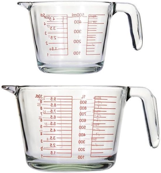 2er Pack Messbecher Messbecher Aus Glas Messbecher Mit Skala Temperaturbeständiger Messbecher Aus Glas Milchmessbecher Für Kaffee Küchenhelfer Un