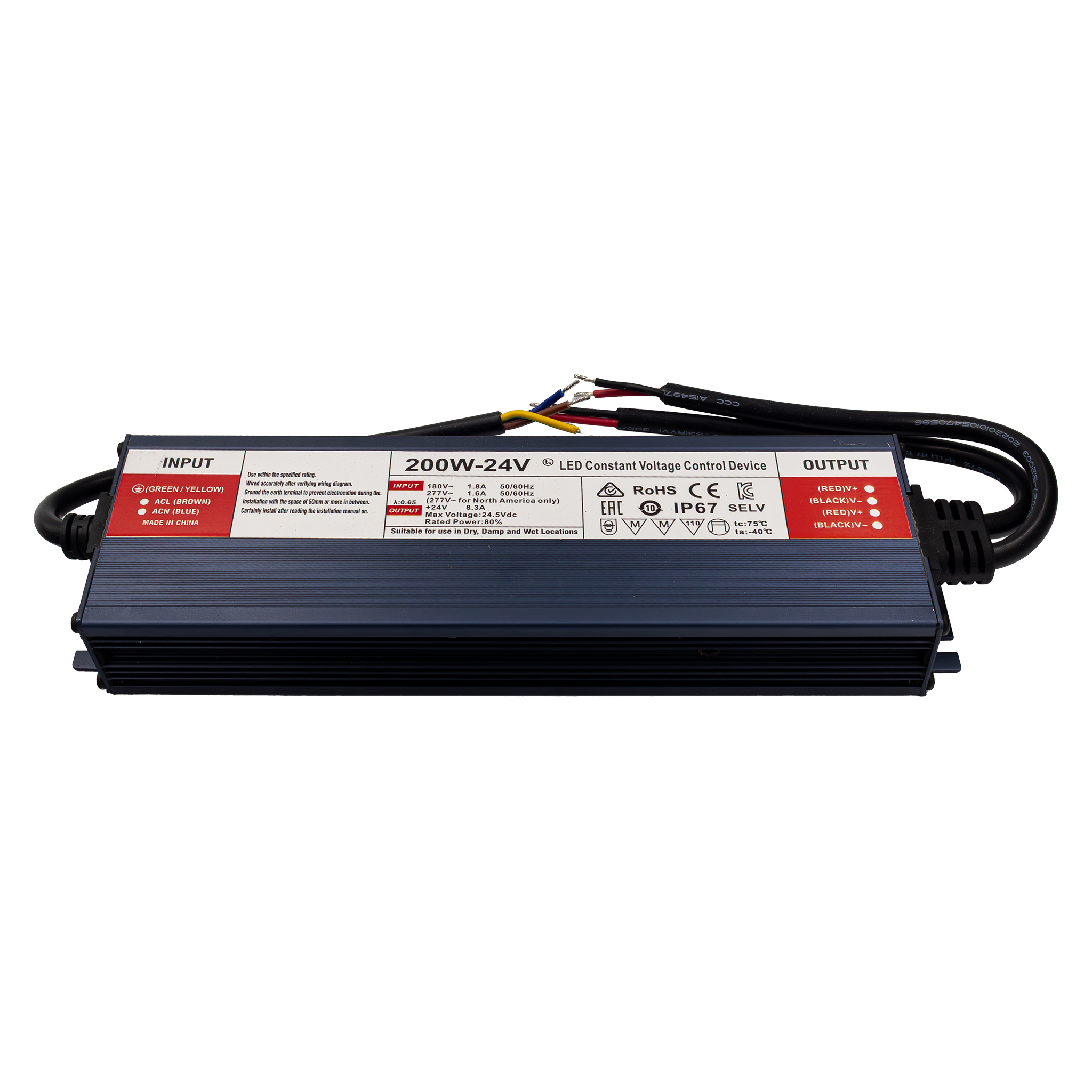 Wasserdichtes 24-v-gleichstrom-netzteil Mit 200 W, Schutzart Ip67