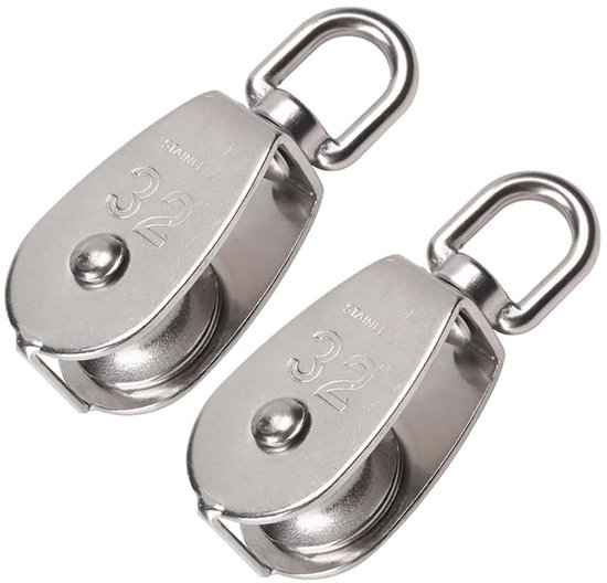 M32 Einzelrolle Edelstahl 304 Heberolle 2 Stück Silber