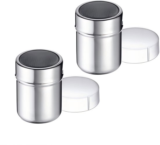 2er Pack Puderzuckersiebe Edelstahl Streuer Für Kakao Und Matchapulver Feinmaschige Streuer Für Mehl Und Kaffee. Silber 6,5 X 6,5 X 11 Cm