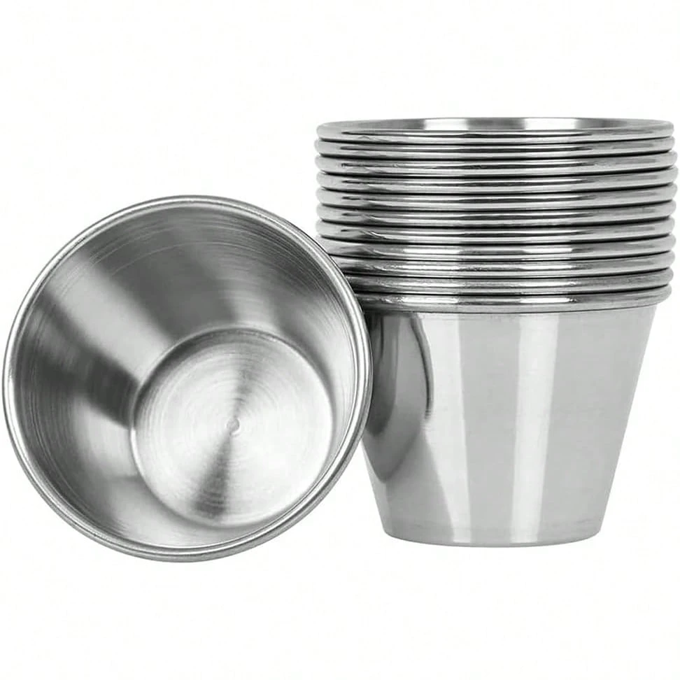 Set Mit 12 Einzelnen Flanförmchen – Flanförmchen Aus Edelstahl – Kleine Flanförmchen – Einzelne Flanschalen – 7/8/9/10 Cm