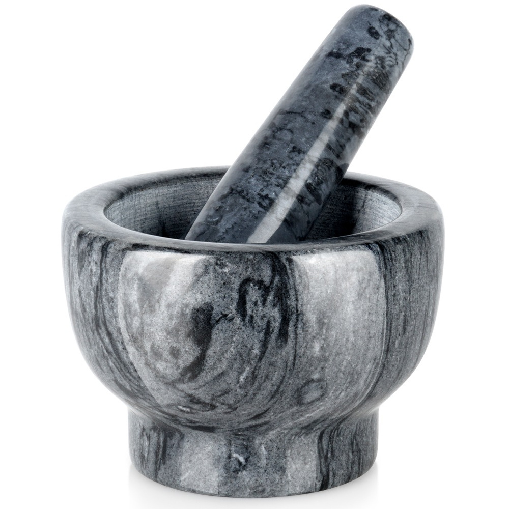 Gewürzmörser Aus Schwarzem Granit, 13 Cm