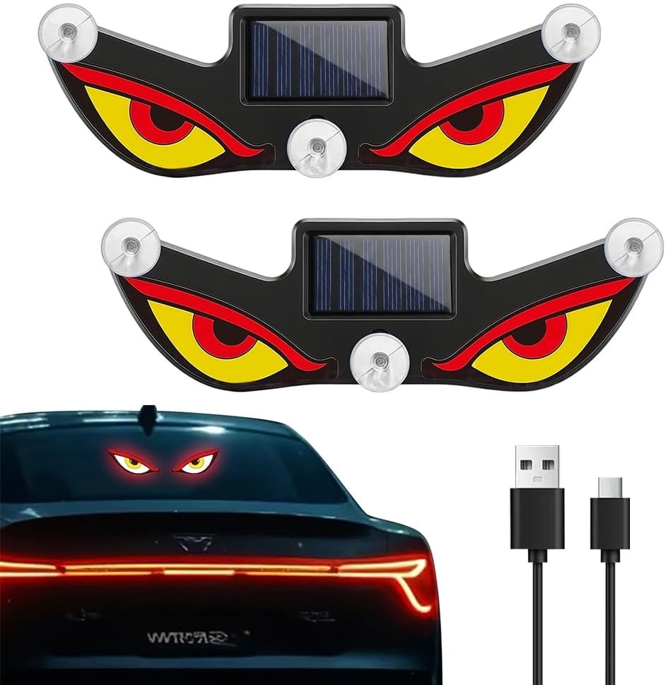 Led-windschutzscheibenleuchten Für Autos, 2 Stück „devil Eye“-leuchten Für Autos, Usb-c-wiederaufladbare Windschutzscheibenleuchten Mit 5 Beleuchtungsmodi