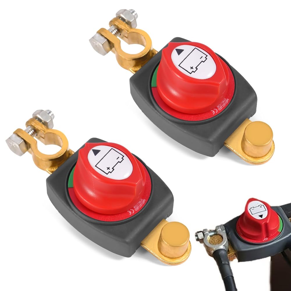 Set Mit 2 Batterietrennschaltern (12–48 V), Wasserdichter Schutzschalter, Batterietrennschalter Für Auto, Lkw, Yacht