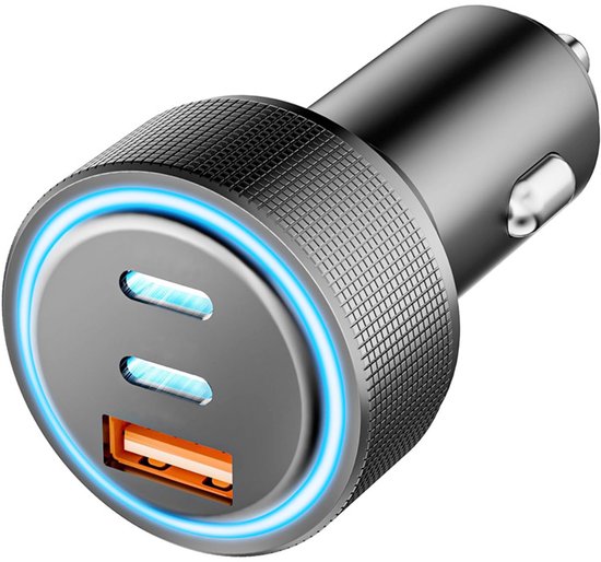 67-w-usb-c-autoladegerät Mit 3 Anschlüssen Usb-c Und Usb-a-pd Qc-adapter 12-v-schnellladefunktion Geeignet Für Iphone 16 16e 15 14 13 Pro Max S25 9 8