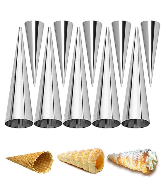 10 Teiliges Brotbackformen Set Eiswaffelform Sahnebrotform Canori Brotform Backform Edelstahl 5 Kleine Und 5 Große Waffeln Für Desserts, Sahnebrö