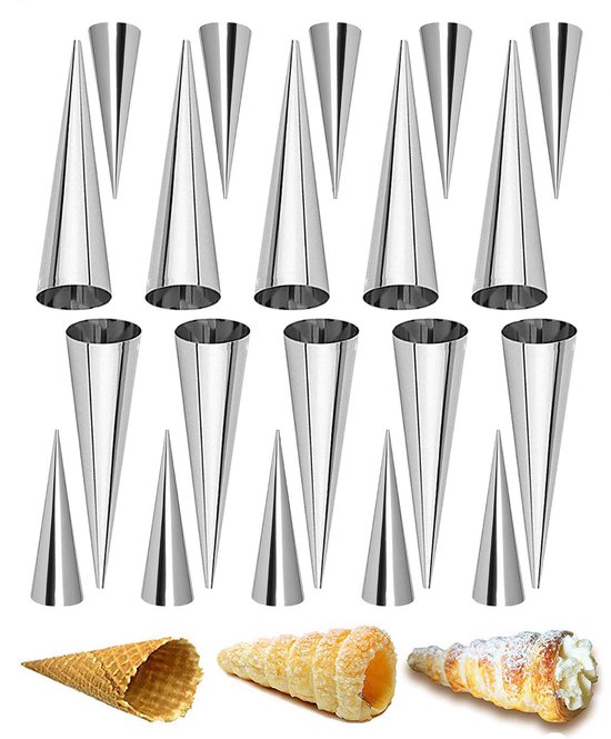 20 Teiliges Brotbackformen Set Eiswaffelform Sahnebrotform Canori Brotform Backform 10 Kleine Und 10 Große Waffeln Für Desserts, Sahnebrötchen, C