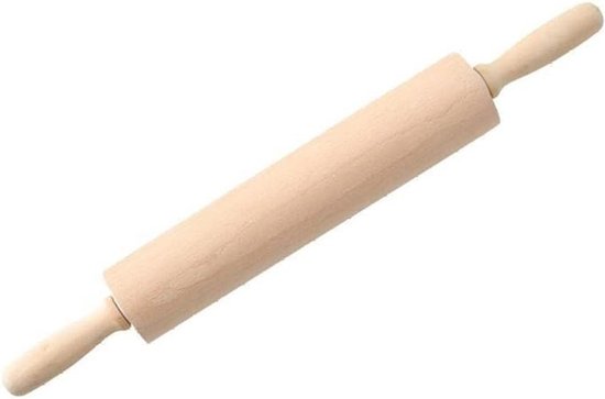 Nudelholz Aus Holz, Zum Ausrollen Von Pizzateig, Blätterteig, Hefeteig, Gebäckteig Sowie Marzipan Und Fondantteig. Holzfarbe 39 X 6 Cm
