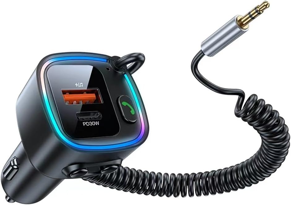 Bluetooth-fm-transmitter, Bluetooth-adapter Fürs Auto (version 5,4) Mit 30 W Pd Und 12 W Qc, Freisprechfunktion, Transmitter-kit Mit 3,5-mm-klinkenanschluss, Unterstützt Sd-karten Und Usb-sticks.