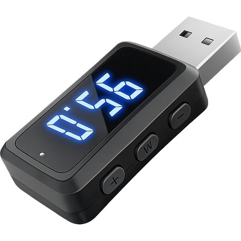 Bluetooth 5.3 Kfz-adapter Mit Fm-transmitter, Usb-bluetooth-empfänger, Transmitter Für Freisprechanrufe Und Musikstreaming, Schwarz