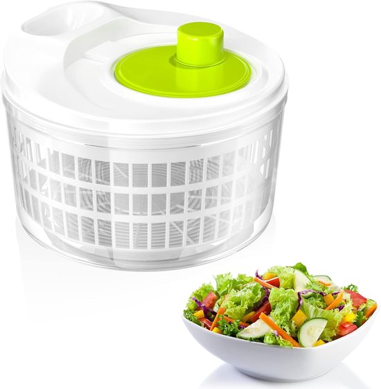 Salatschleuder Mit Deckel Kurbelbetriebene Salatschleuder Mit 3-liter-salatschüssel Und Sieb Kitchenaid Salattrockner Zum Waschen Und Trocknen 22