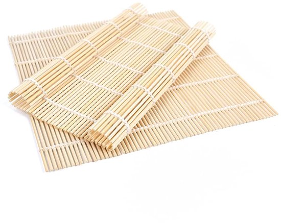 2 Teiliger Sushi Maker Aus Bambus, Bambus Sushi Tablett, 24 X 24 Cm, Bambusmatte, Abwaschbar, Wiederverwendbar, Für Anfänger Und Profis, Küche