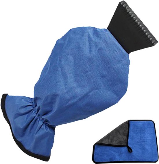 Eiskratzer – Auto-eiskratzer Mit Handschuh, Windschutzscheiben-eiskratzer, Winter-eiskratzer, Auto-eiskratzer Mit Ersatztuch Für Autos, Blau