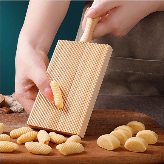 Gnocchi-brett Holz Pastabrett Einteiliger Gnocchi-former Nudelbrett Makkaronibrett Gnocchi-teller Gnocchi-spatel Aus Holz Makkaroni-gnocchi-brett
