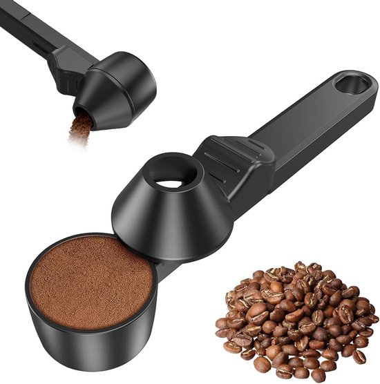 Kaffeelöffel Mit Abtaufunktion, 30 Ml Messlöffel Für Pulver, Schwarzer Kaffeespender Mit Abstreifer Für Wiederaufladbare Kapseln Und Proteinpulve