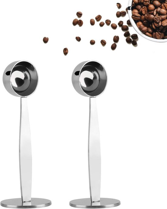 2 Teiliger Edelstahl Löffel Edelstahl Kaffeelöffel Kaffeestampferlöffel 2 In 1 Kaffeelöffel Multifunktional Zum Tampen Und Abmessen Zum Tampen Un