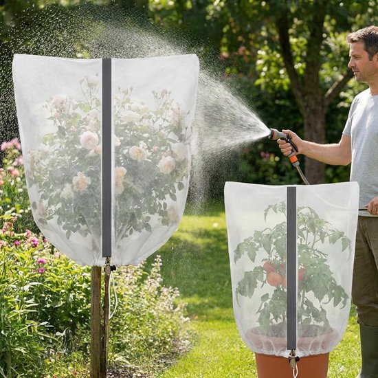 2er Pack Wiederverwendbare Pflanzenschutzhüllen (mit Reißverschluss) Atmungsaktives Design Hält Vögel Und Insekten Fern Wehrt Tiere Ab Netzgewebe